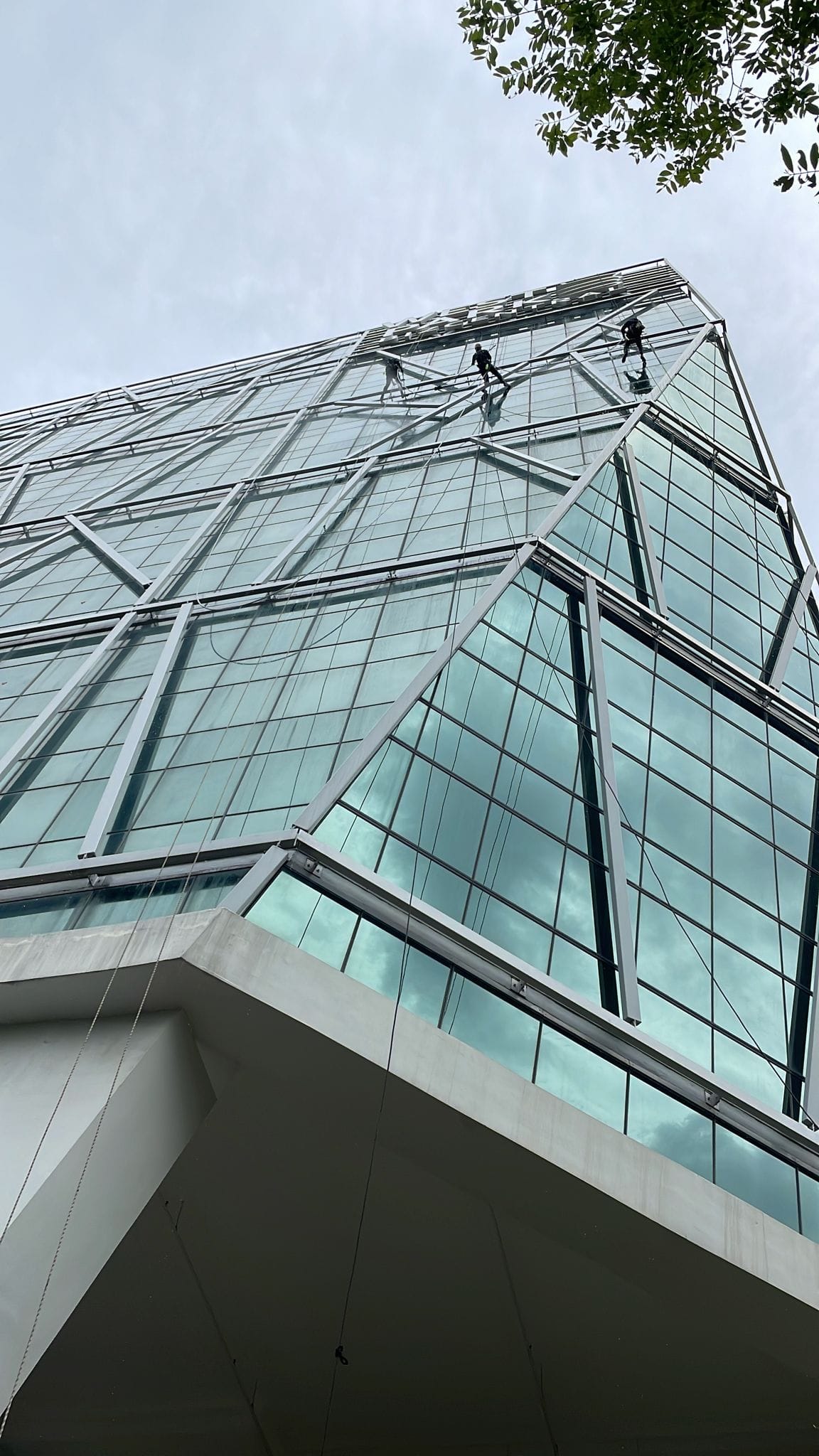 Façade Cleaning Using a Rope Access System at West Park BizCentral