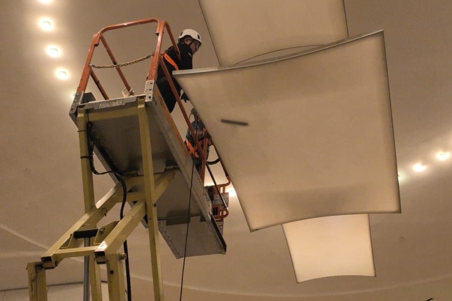 How to Safely Clean Chandeliers in Buildings with a Mobile Elevating Work Platform