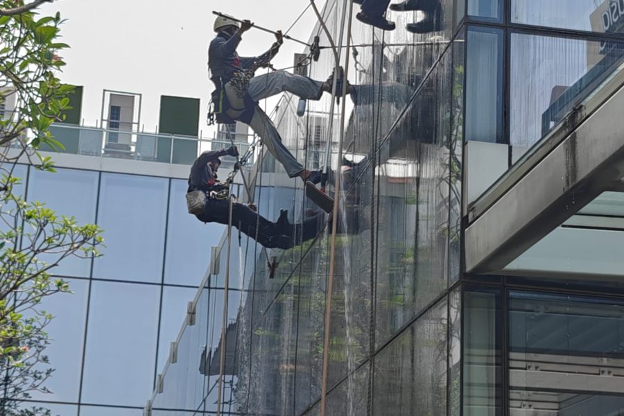 External Glass Skylight Cleaning at Oasia Resort Sentosa